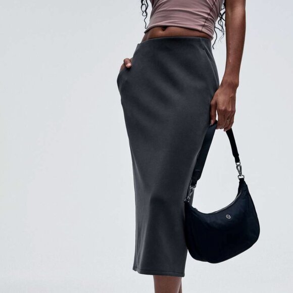 Lululemon Softstreme High-Rise Midi Skirt Black size 8 - Picture 1 of 6